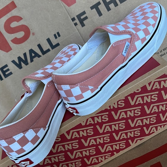 Vans Classic Slip On Rose Dawn Checkerboard/True White Mens - Picture 15 of 16